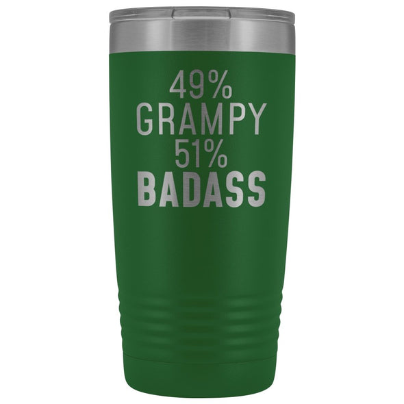 Best Grampy Gift: 49% Grampy 51% Badass Insulated Tumbler 20oz $29.99 | Green Tumblers
