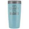Best Grampy Gift: 49% Grampy 51% Badass Insulated Tumbler 20oz $29.99 | Light Blue Tumblers