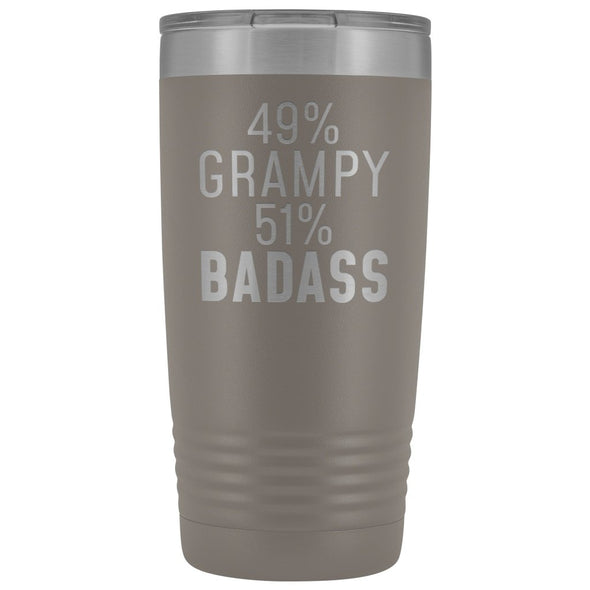 Best Grampy Gift: 49% Grampy 51% Badass Insulated Tumbler 20oz $29.99 | Pewter Tumblers