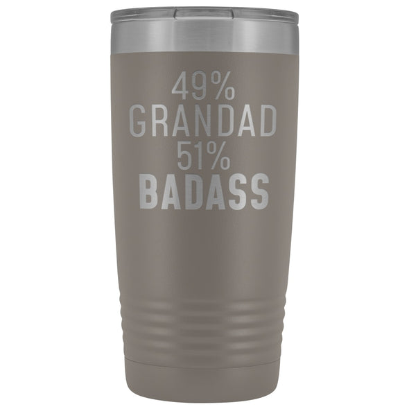 Best Grandad Gift: 49% Grandad 51% Badass Insulated Tumbler 20oz $29.99 | Pewter Tumblers