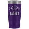 Best Grandad Gift: 49% Grandad 51% Badass Insulated Tumbler 20oz $29.99 | Purple Tumblers