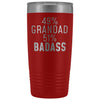 Best Grandad Gift: 49% Grandad 51% Badass Insulated Tumbler 20oz $29.99 | Red Tumblers