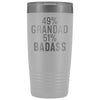 Best Grandad Gift: 49% Grandad 51% Badass Insulated Tumbler 20oz $29.99 | White Tumblers