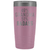 Best Grandma Gift: 49% Grandma 51% Badass Insulated Tumbler 20oz $29.99 | Light Purple Tumblers