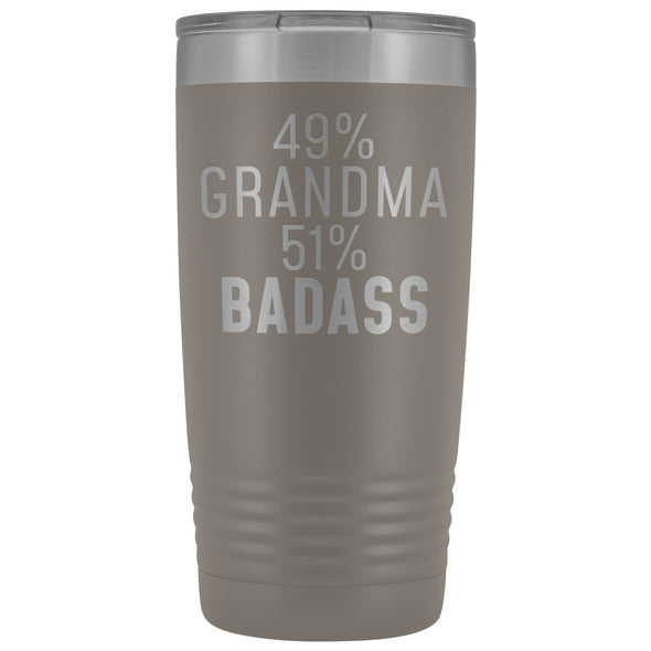 Best Grandma Gift: 49% Grandma 51% Badass Insulated Tumbler 20oz $29.99 | Pewter Tumblers
