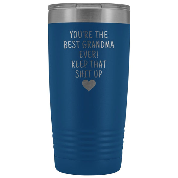 Best Grandma Gift: Travel Mug Best Grandma Ever! Vacuum Tumbler | Gift for Grandma $29.99 | Blue Tumblers