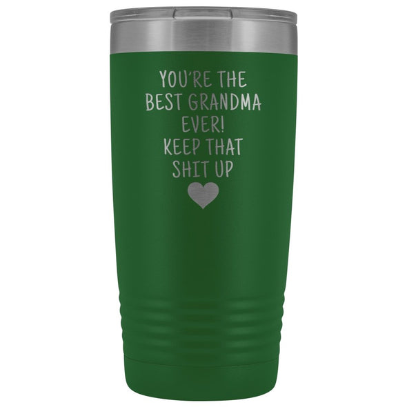Best Grandma Gift: Travel Mug Best Grandma Ever! Vacuum Tumbler | Gift for Grandma $29.99 | Green Tumblers