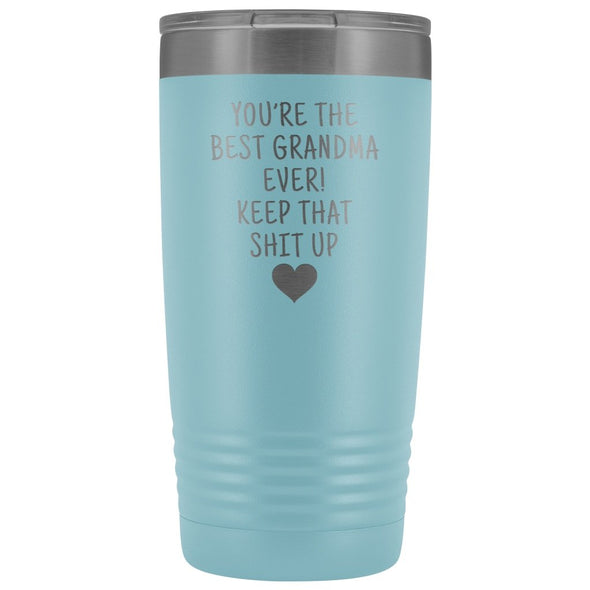 Best Grandma Gift: Travel Mug Best Grandma Ever! Vacuum Tumbler | Gift for Grandma $29.99 | Light Blue Tumblers