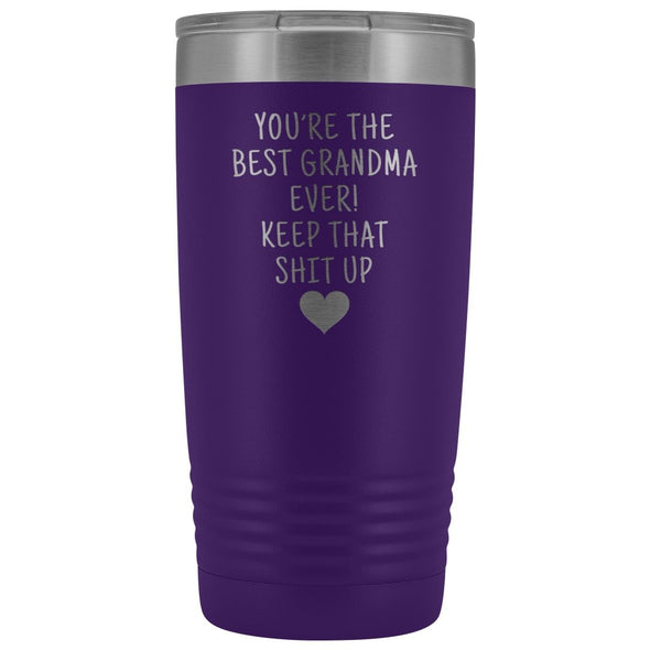 Best Grandma Gift: Travel Mug Best Grandma Ever! Vacuum Tumbler | Gift for Grandma $29.99 | Purple Tumblers