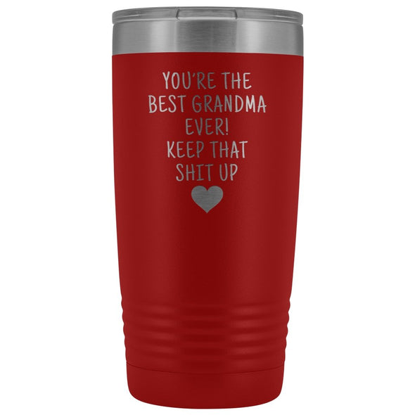 Best Grandma Gift: Travel Mug Best Grandma Ever! Vacuum Tumbler | Gift for Grandma $29.99 | Red Tumblers