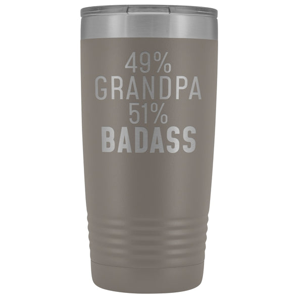 Best Grandpa Gift: 49% Grandpa 51% Badass Insulated Tumbler 20oz $29.99 | Pewter Tumblers