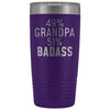 Best Grandpa Gift: 49% Grandpa 51% Badass Insulated Tumbler 20oz $29.99 | Purple Tumblers