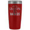 Best Grandpa Gift: 49% Grandpa 51% Badass Insulated Tumbler 20oz $29.99 | Red Tumblers