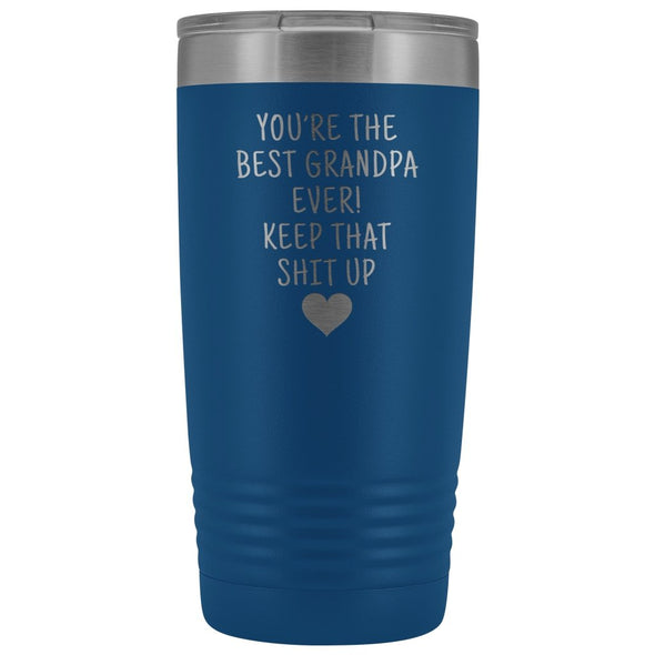 Best Grandpa Gift: Travel Mug Best Grandpa Ever! Vacuum Tumbler | Gift for Grandpa $29.99 | Blue Tumblers