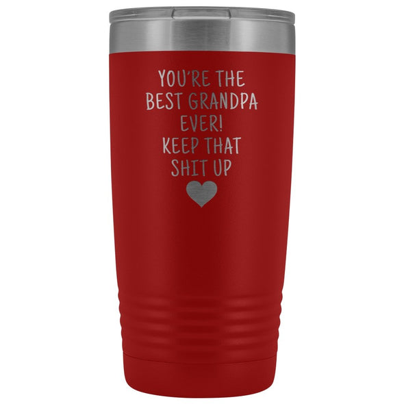 Best Grandpa Gift: Travel Mug Best Grandpa Ever! Vacuum Tumbler | Gift for Grandpa $29.99 | Red Tumblers