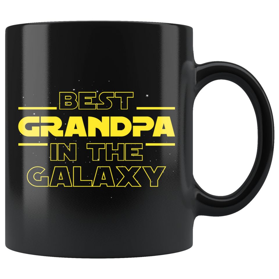 Best Grandpa In The Galaxy Coffee Mug Black Gifts for Grandpa