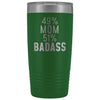 Best Mom Gift: 49% Mom 51% Badass Insulated Tumbler 20oz $29.99 | Green Tumblers