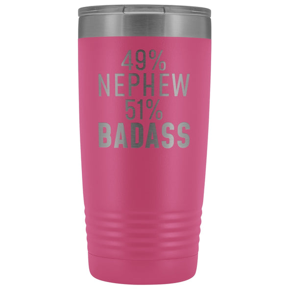 Best Nephew Gift: 49% Nephew 51% Badass Insulated Tumbler 20oz $29.99 | Pink Tumblers