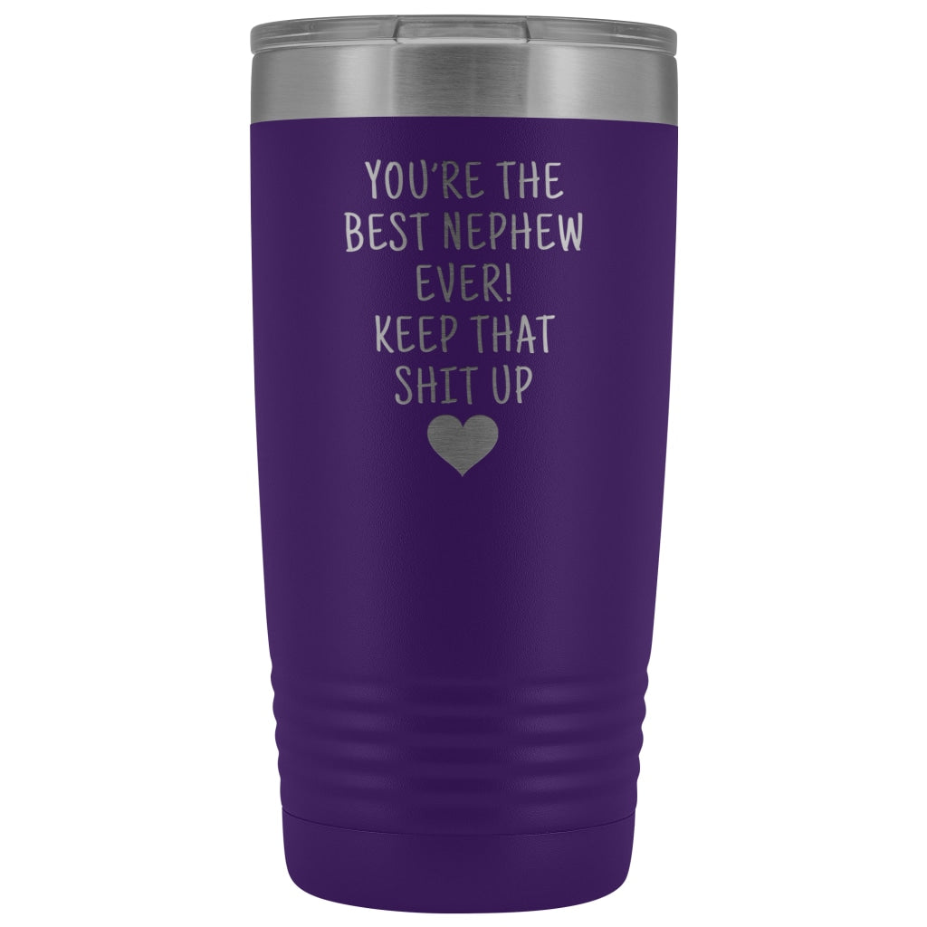 Best Nephew Gift: Travel Mug Best Nephew Ever! Vacuum Tumbler | Gift for Nephew $29.99 | Purple Tumblers