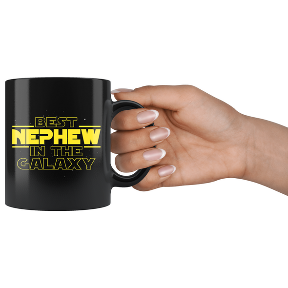 Best Nephew In The Galaxy Coffee Mug Black 11oz Gifts for Nephew $19.99 | Drinkware