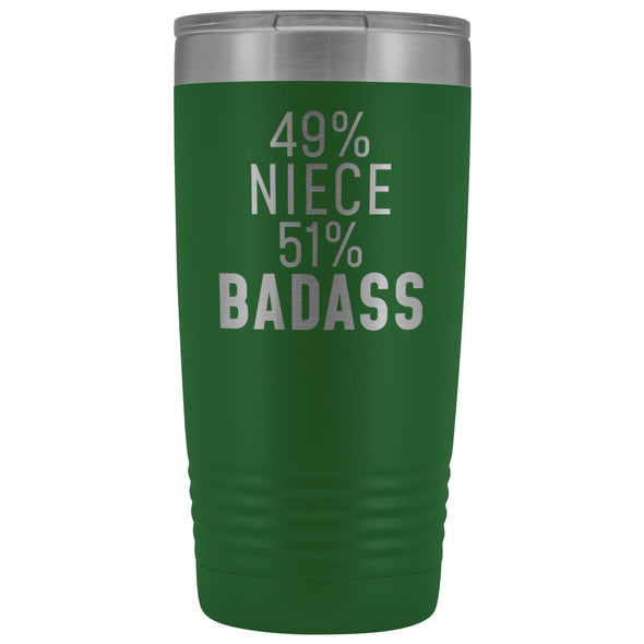 Best Niece Gift: 49% Niece 51% Badass Insulated Tumbler 20oz $29.99 | Green Tumblers