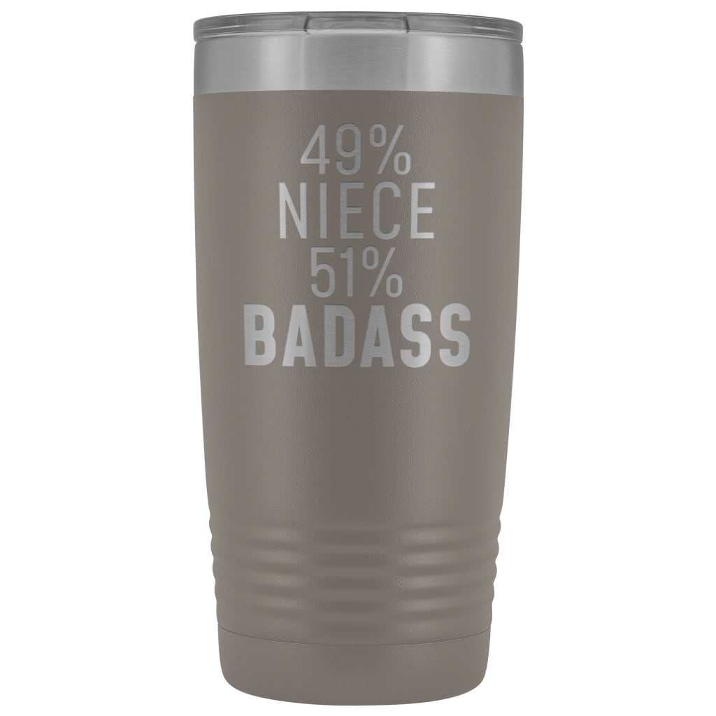 Best Niece Gift: 49% Niece 51% Badass Insulated Tumbler 20oz $29.99 | Pewter Tumblers
