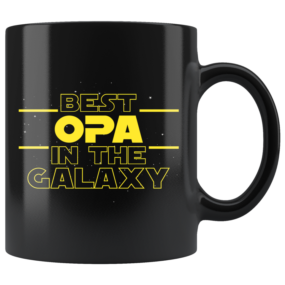 Best Opa In The Galaxy Coffee Mug Black 11oz Gifts for Opa