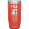 Best Papa Ever Coffee Travel Mug 20oz Stainless Steel Vacuum Insulated Travel Mug with Lid Birthday Gift for Papa Coffee Cup $24.99 | Coral 