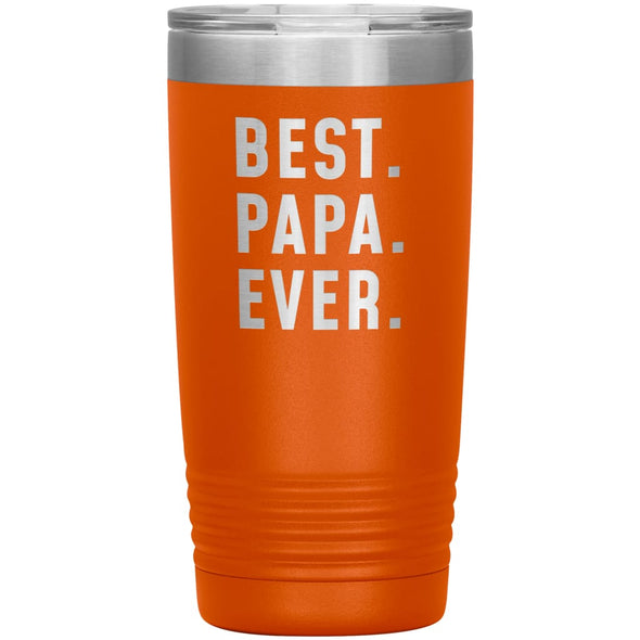 Best Papa Ever Coffee Travel Mug 20oz Stainless Steel Vacuum Insulated Travel Mug with Lid Birthday Gift for Papa Coffee Cup $24.99 | Orange
