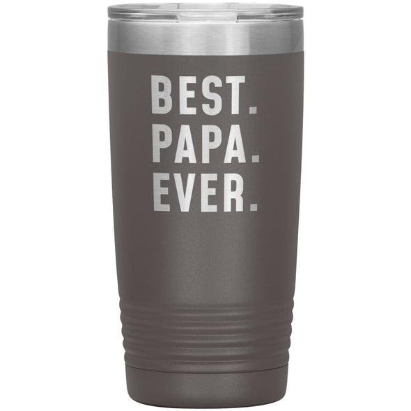 Best Papa Ever Coffee Travel Mug 20oz Stainless Steel Vacuum Insulated Travel Mug with Lid Birthday Gift for Papa Coffee Cup $24.99 | Pewter