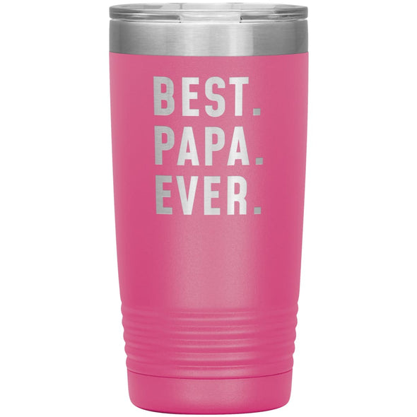 Best Papa Ever Coffee Travel Mug 20oz Stainless Steel Vacuum Insulated Travel Mug with Lid Birthday Gift for Papa Coffee Cup $24.99 | Pink 