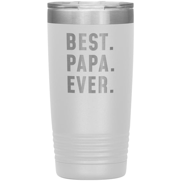 Best Papa Ever Coffee Travel Mug 20oz Stainless Steel Vacuum Insulated Travel Mug with Lid Birthday Gift for Papa Coffee Cup $24.99 | White 