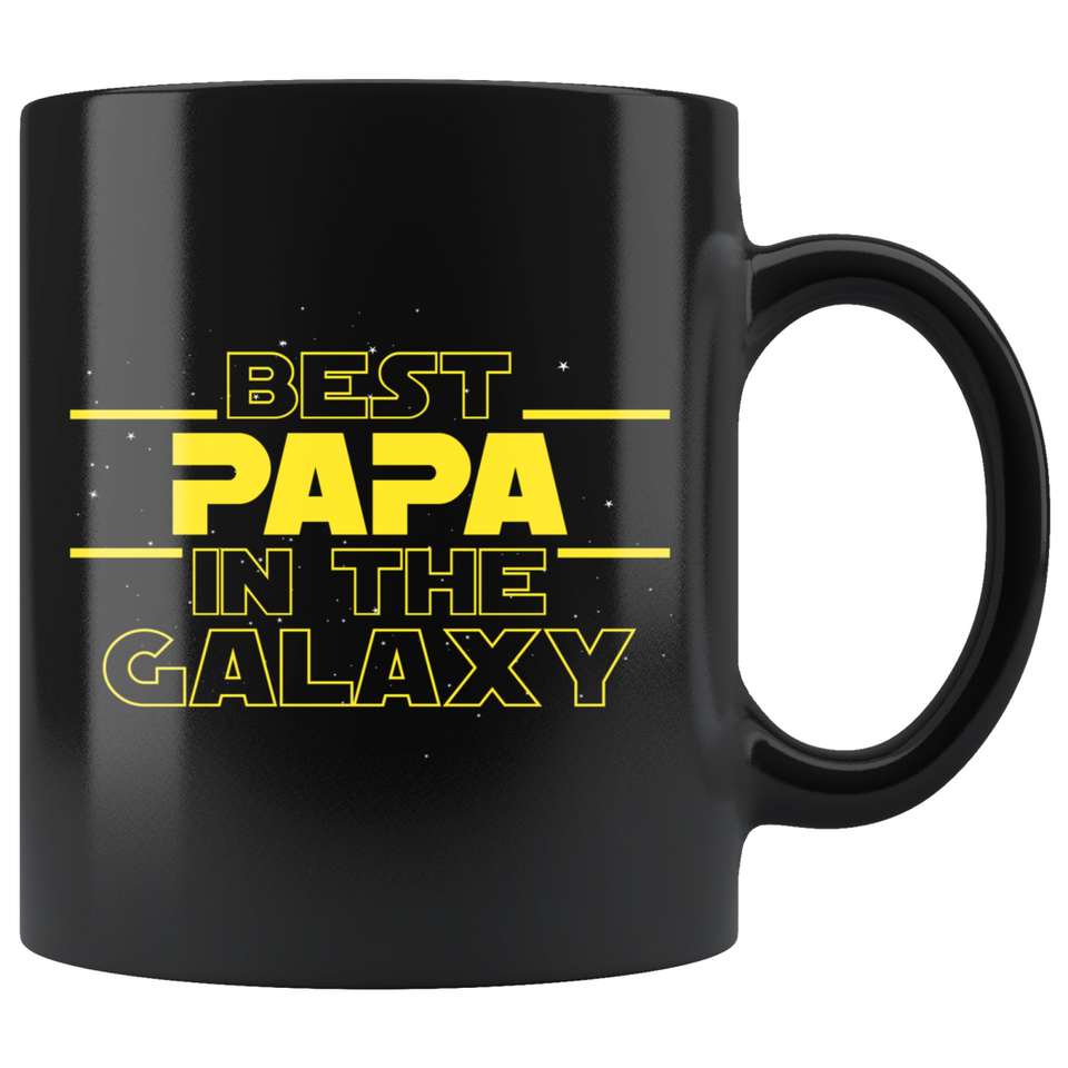 Best Papa In The Galaxy Coffee Mug Black 11oz Gifts for Papa