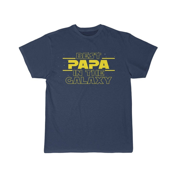 Best Papa In The Galaxy T-Shirt $14.99 | Athletic Navy / S T-Shirt