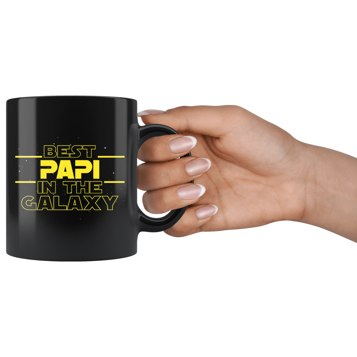 Best Papi In The Galaxy Coffee Mug Black 11oz Gifts for Papi $19.99 | Drinkware