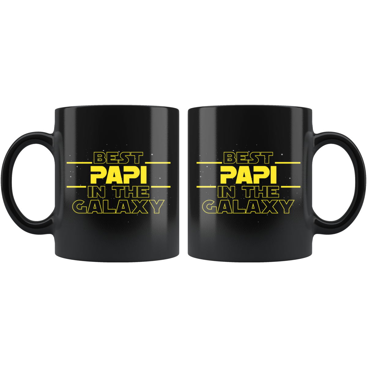 Best Papi In The Galaxy Coffee Mug Black 11oz Gifts for Papi $19.99 | Drinkware