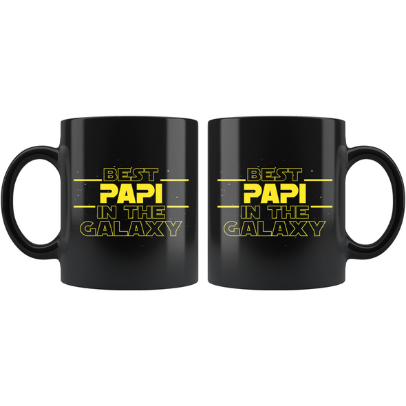 Best Papi In The Galaxy Coffee Mug Black 11oz Gifts for Papi $19.99 | Drinkware