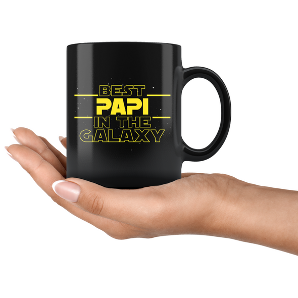 Best Papi In The Galaxy Coffee Mug Black 11oz Gifts for Papi $19.99 | Drinkware
