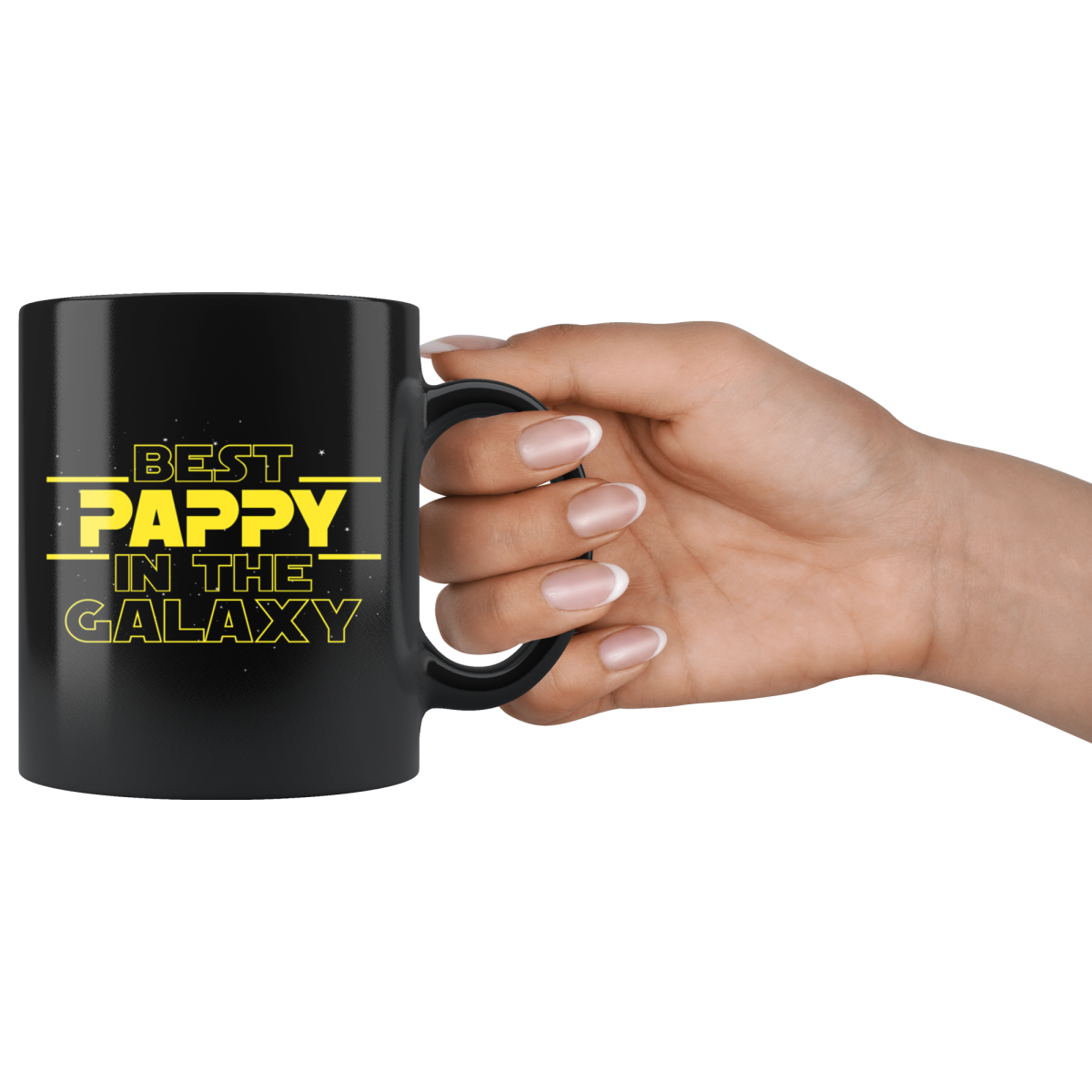 Best Pappy In The Galaxy Coffee Mug Black 11oz Gifts for Pappy — photo 3