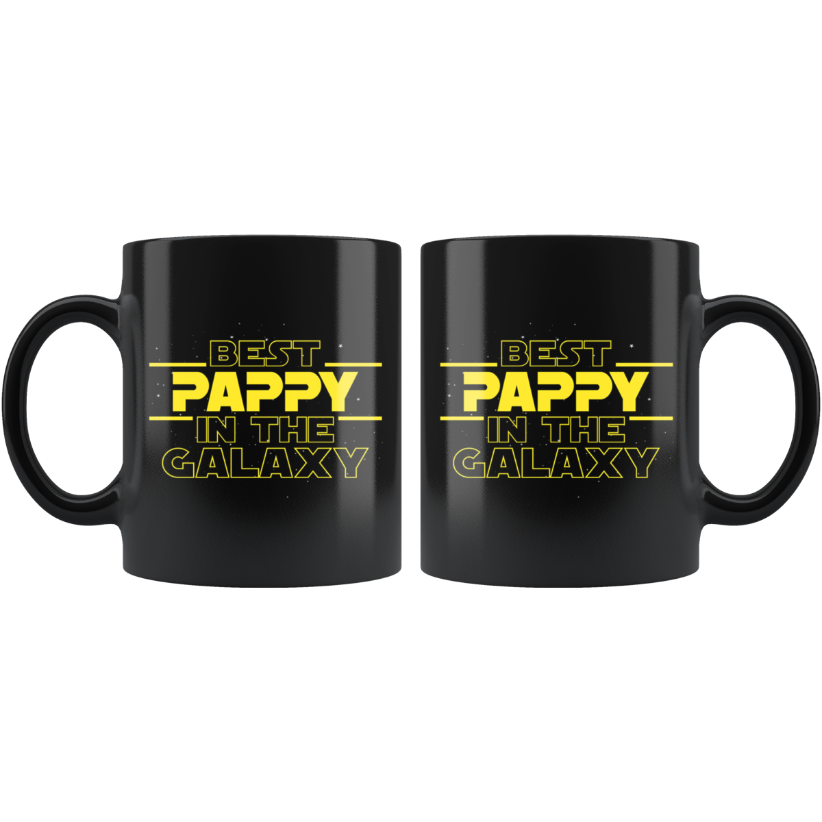Best Pappy In The Galaxy Coffee Mug Black 11oz Gifts for Pappy — photo 2