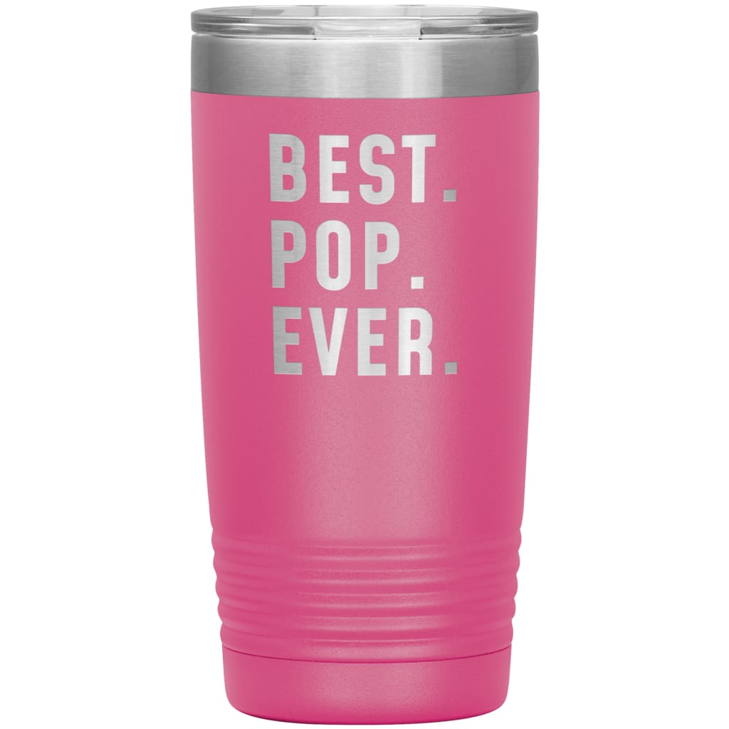Best Pop Ever Coffee Travel Mug 20oz Stainless Steel Vacuum Insulated Travel Mug with Lid Birthday Gift for Pop Coffee Cup $24.99 | Pink 