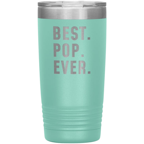 Best Pop Ever Coffee Travel Mug 20oz Stainless Steel Vacuum Insulated Travel Mug with Lid Birthday Gift for Pop Coffee Cup $24.99 | Teal 