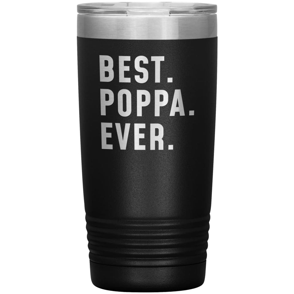 Best Poppa Ever Coffee Travel Mug 20oz Stainless Steel Vacuum Insulated Travel Mug with Lid Birthday Gift for Poppa Grandpa Coffee Cup