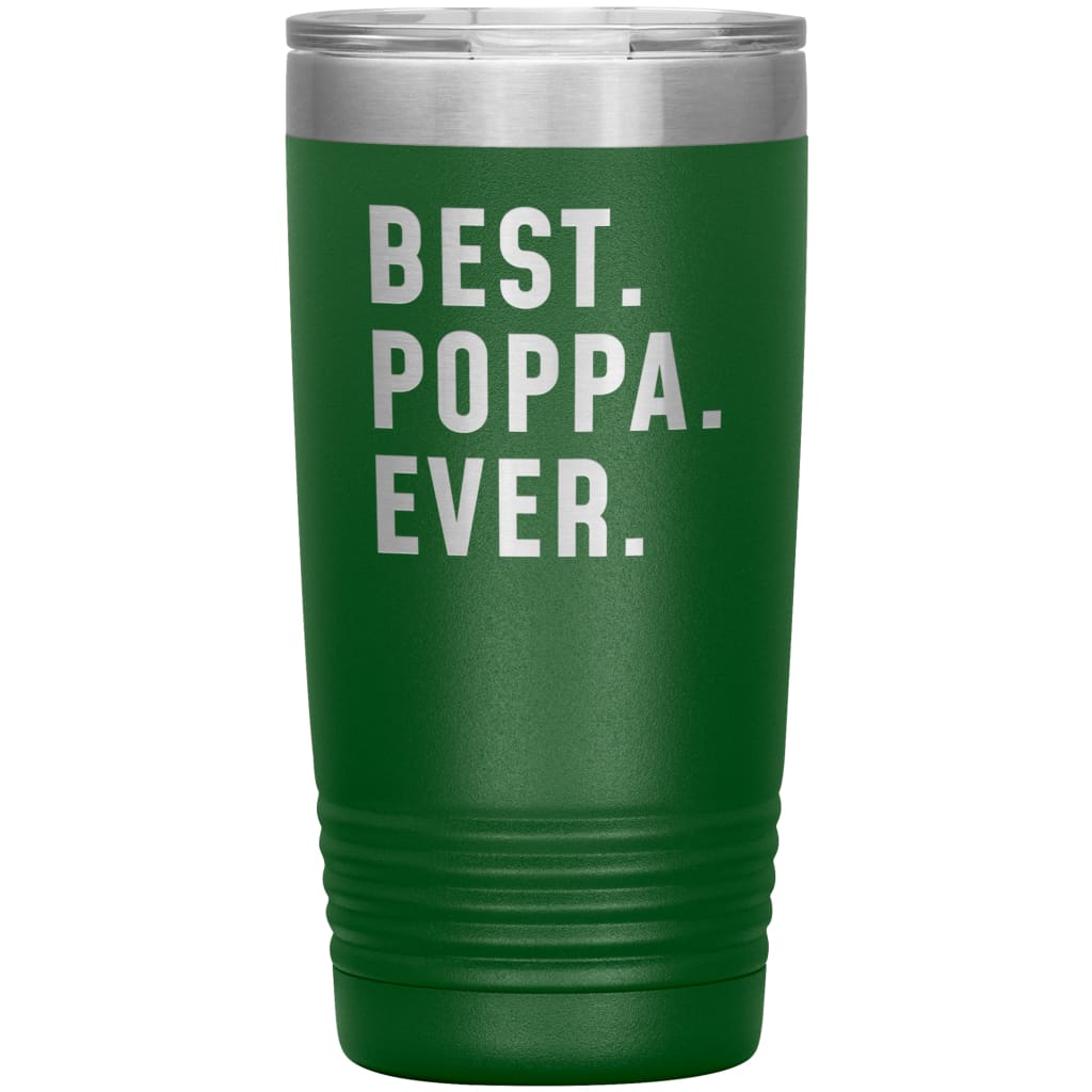 Best Poppa Ever Coffee Travel Mug 20oz Stainless Steel Vacuum Insulated Travel Mug with Lid Birthday Gift for Poppa Grandpa Coffee Cup 