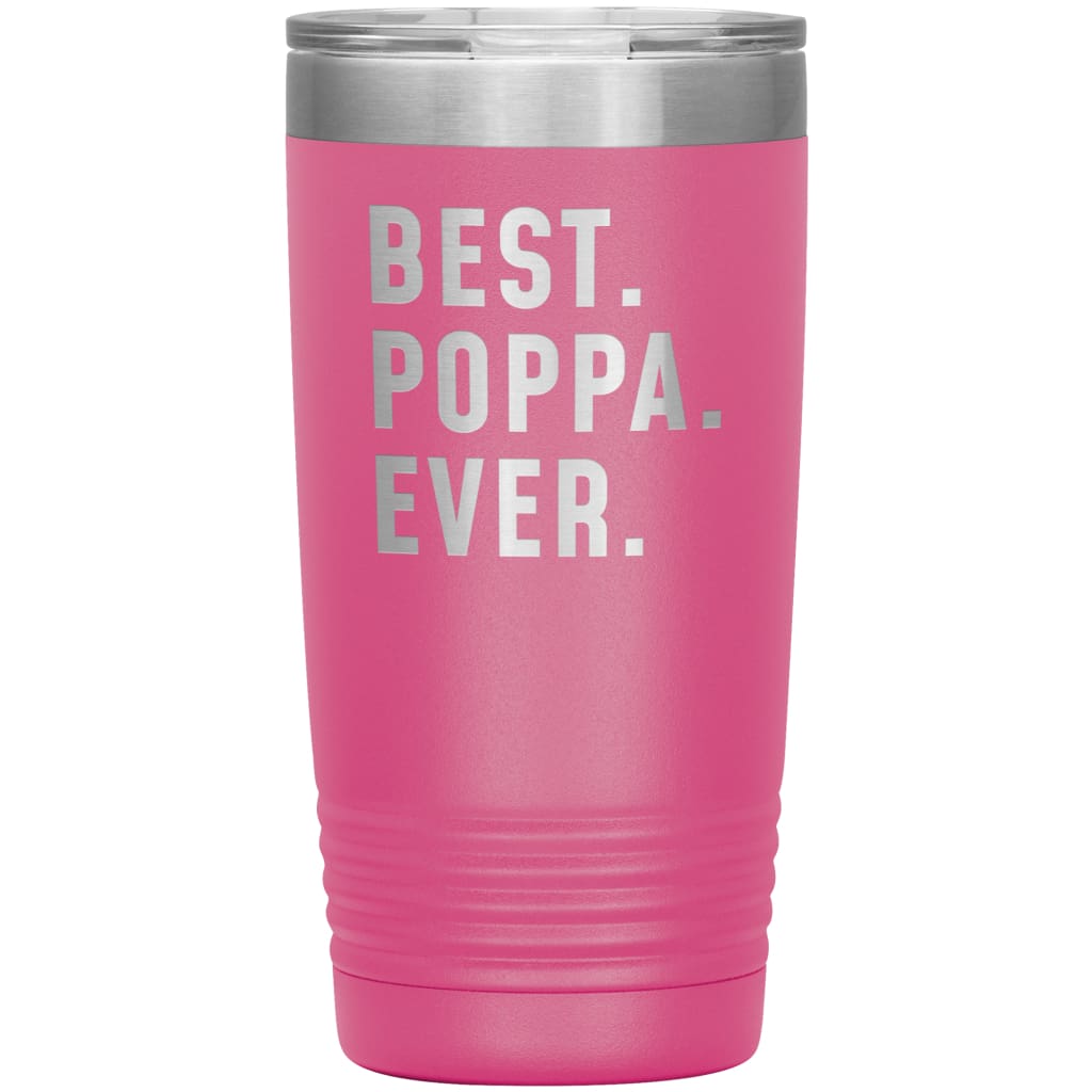 Best Poppa Ever Coffee Travel Mug 20oz Stainless Steel Vacuum Insulated Travel Mug with Lid Birthday Gift for Poppa Grandpa Coffee Cup 