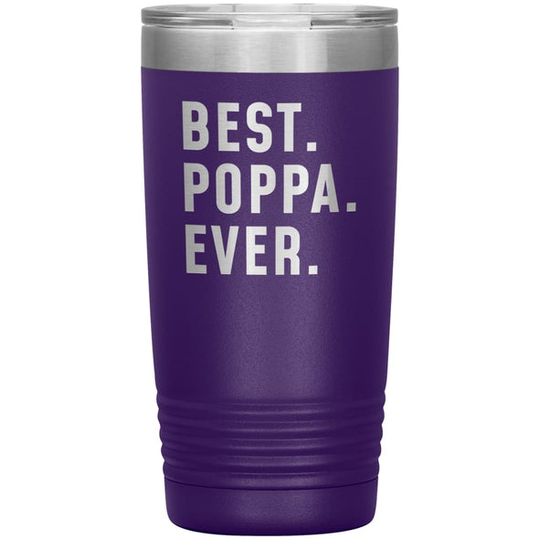 Best Poppa Ever Coffee Travel Mug 20oz Stainless Steel Vacuum Insulated Travel Mug with Lid Birthday Gift for Poppa Grandpa Coffee Cup 