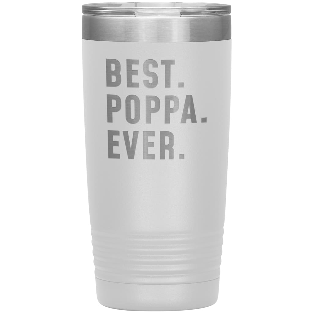 Best Poppa Ever Coffee Travel Mug 20oz Stainless Steel Vacuum Insulated Travel Mug with Lid Birthday Gift for Poppa Grandpa Coffee Cup 