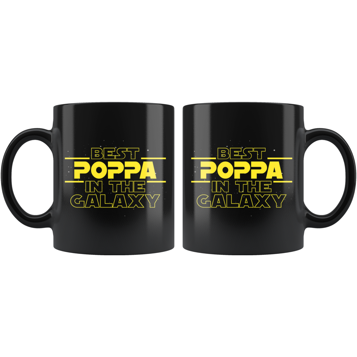 Best Poppa In The Galaxy Coffee Mug Black 11oz Gifts for Poppa $19.99 | Drinkware