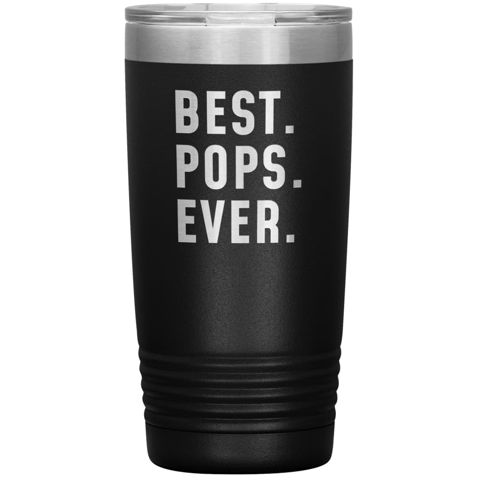 Best Pops Ever Coffee Travel Mug 20oz Stainless Steel Vacuum Insulated Travel Mug with Lid Birthday Gift for Pops Grandpa Coffee Cup
