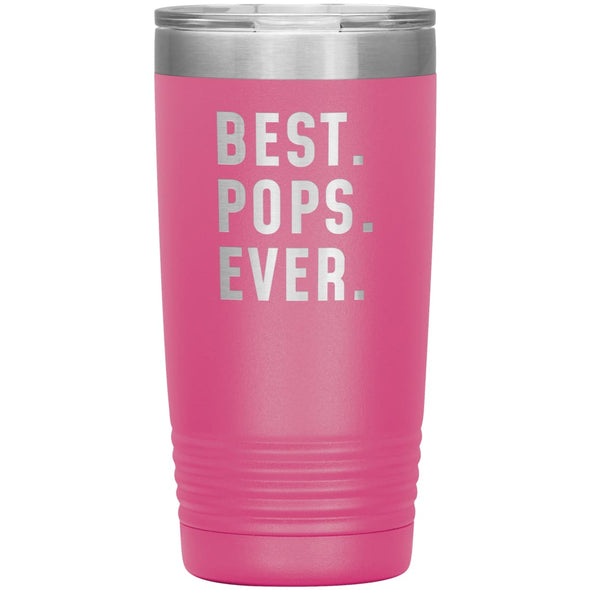 Best Pops Ever Coffee Travel Mug 20oz Stainless Steel Vacuum Insulated Travel Mug with Lid Birthday Gift for Pops Grandpa Coffee Cup $24.99 